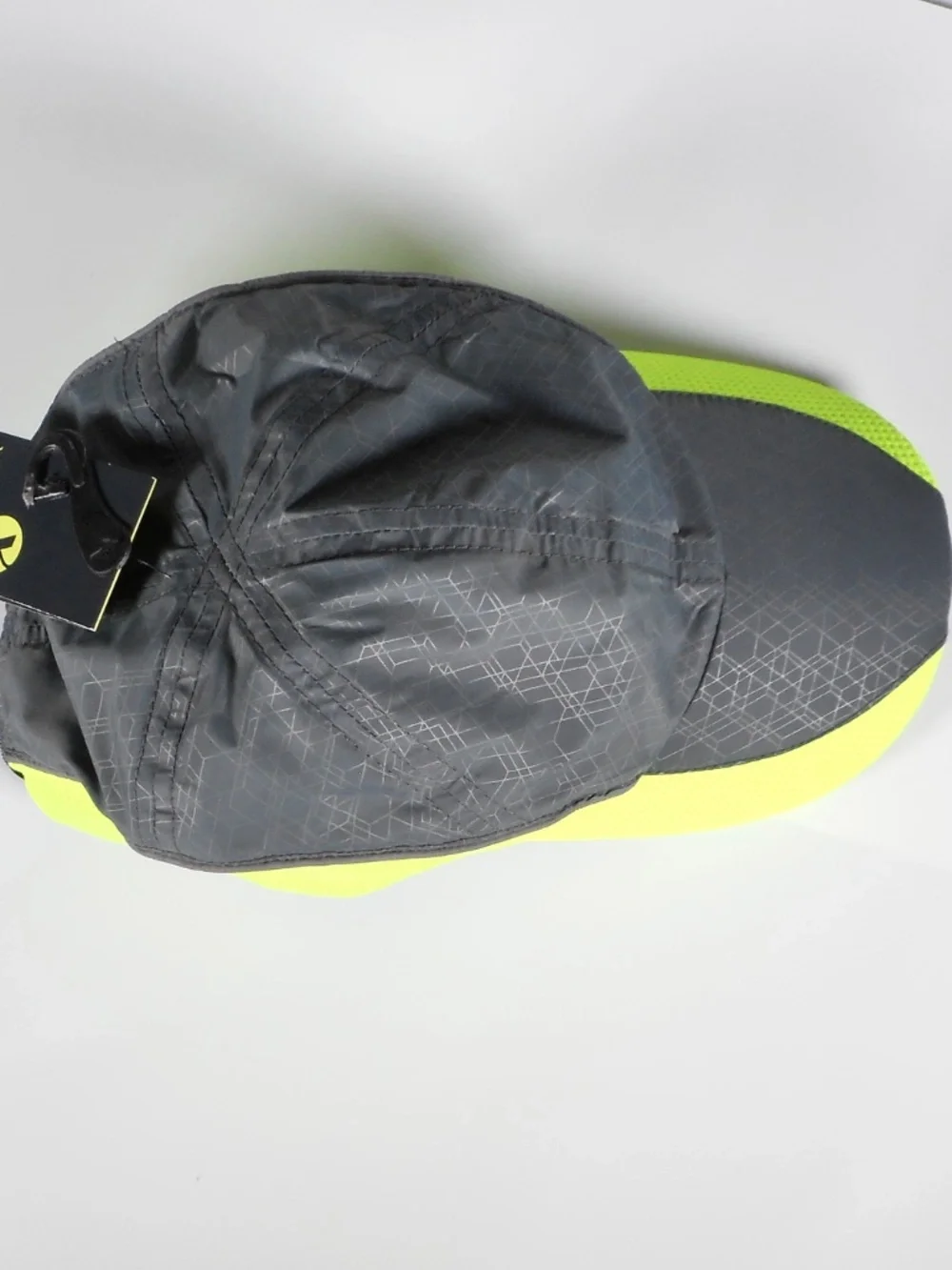 NWT Xersion Grey Neon Lime Running Cap Hat Wicking UV Protection Lightweight